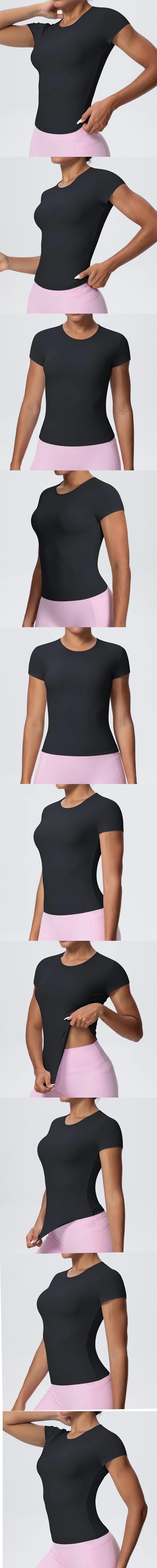 Best Selling New Models Yoga T-Short Sleeve Athletic Yoga Running Sexy Summer Gym Workout Quick Dry Stretchy Tees Tops Baselayer