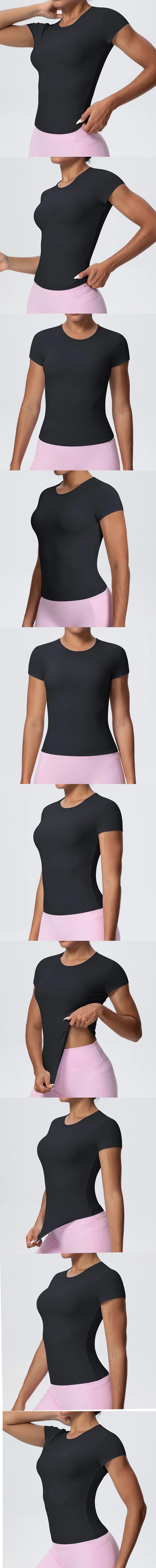 Best Selling New Models Yoga T-Short Sleeve Athletic Yoga Running Sexy Summer Gym Workout Quick Dry Stretchy Tees Tops Baselayer