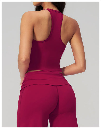 Summer Yoga Vest Women Workout Top Quick-Dry Crop Top Shockproof Gym Vest Female Running Tight Top Beautiful back Sports Tops