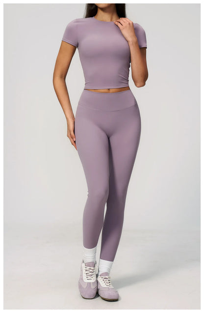 Women Yoga Top Sport T Shirts Fitness Clothes Quick-Drying Short Sleeve Yoga Shirt Gym Workout Top Running Active Wear Sport Top