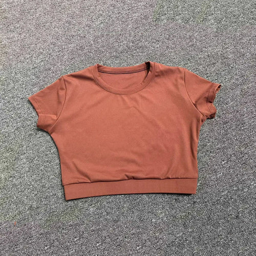 Women Yoga Top Sport T-Shirts Exercise Fitness Clothes Short Sleeve Yoga Shirt Gym Top Running Quick Drying Workout Sport Top