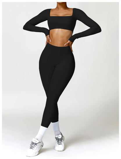 New Yoga Long sleeved Women's Outdoor Running Fitness Wear T-shirt Long sleeved Yoga Shirt Gym Push Up Workout Single Piece Top