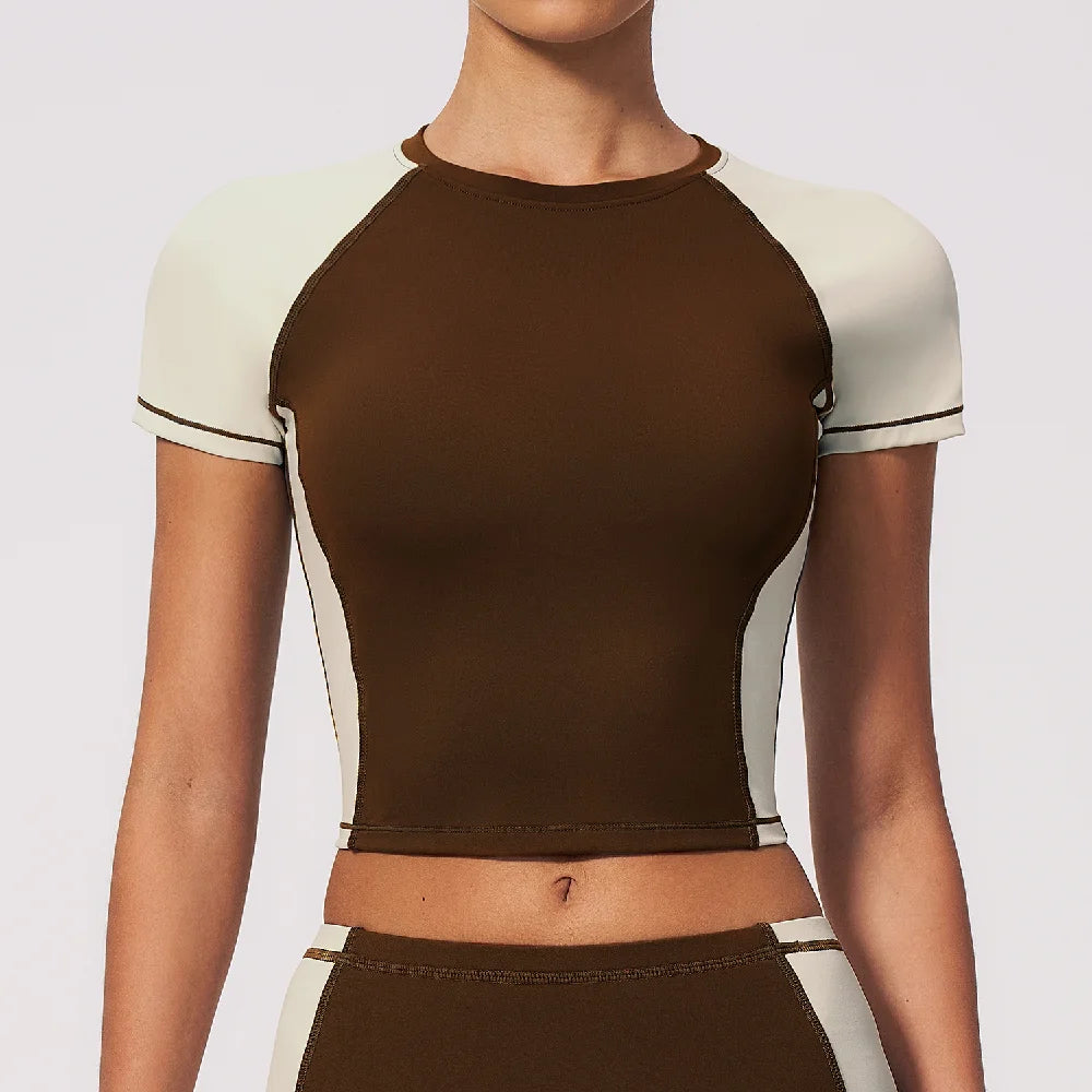 Summer Yoga Top Women Breathable Yoga Shirts Fitness Sports T-Shirts Gym Crop Top Light Weight Yoga Shirt Fitness Activewear