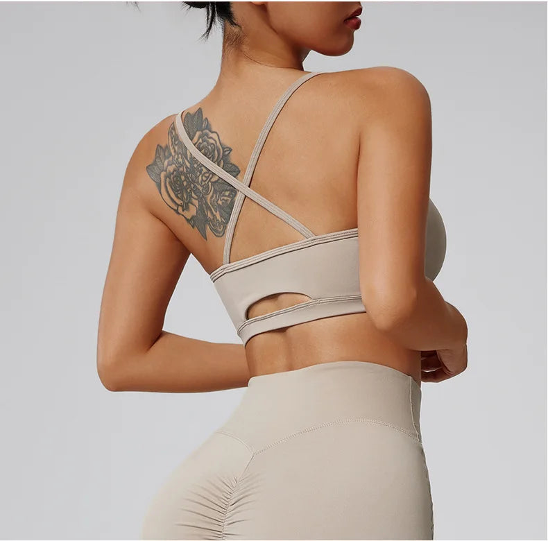 Women's Sports Bra Sexy Beautiful Back Breathable Bra Top Push Up Fitness Bra Yoga Gym Workout Bra Fitness Top Sports