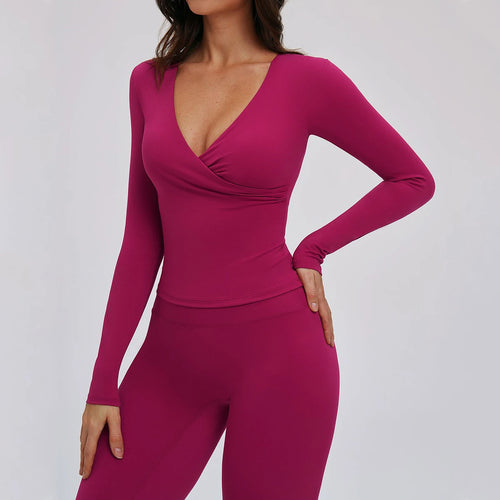 Yoga Shirts For Women Slim Fit Long Sleeve Workout Dry Fit Breathable High Elastic Sports Top Winter Fitness Running Gym Clothes