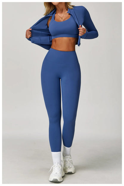 Zipper Cardigan Stand Up Collar Jacket Outdoor Sports Long Sleeved Women Slim Yoga Clothes Quick Dry Running Fitness Jacket Top